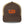 Load image into Gallery viewer, Front view of Flat 6 World Trucker Cap by Vintage Vices with orange embroidered lettering, brown front, khaki back
