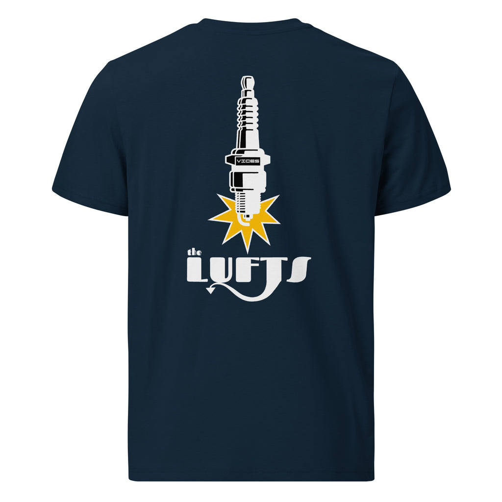 Back view of The Lufts Classic Logo T-Shirt Dark in French navy by Vintage Vices
