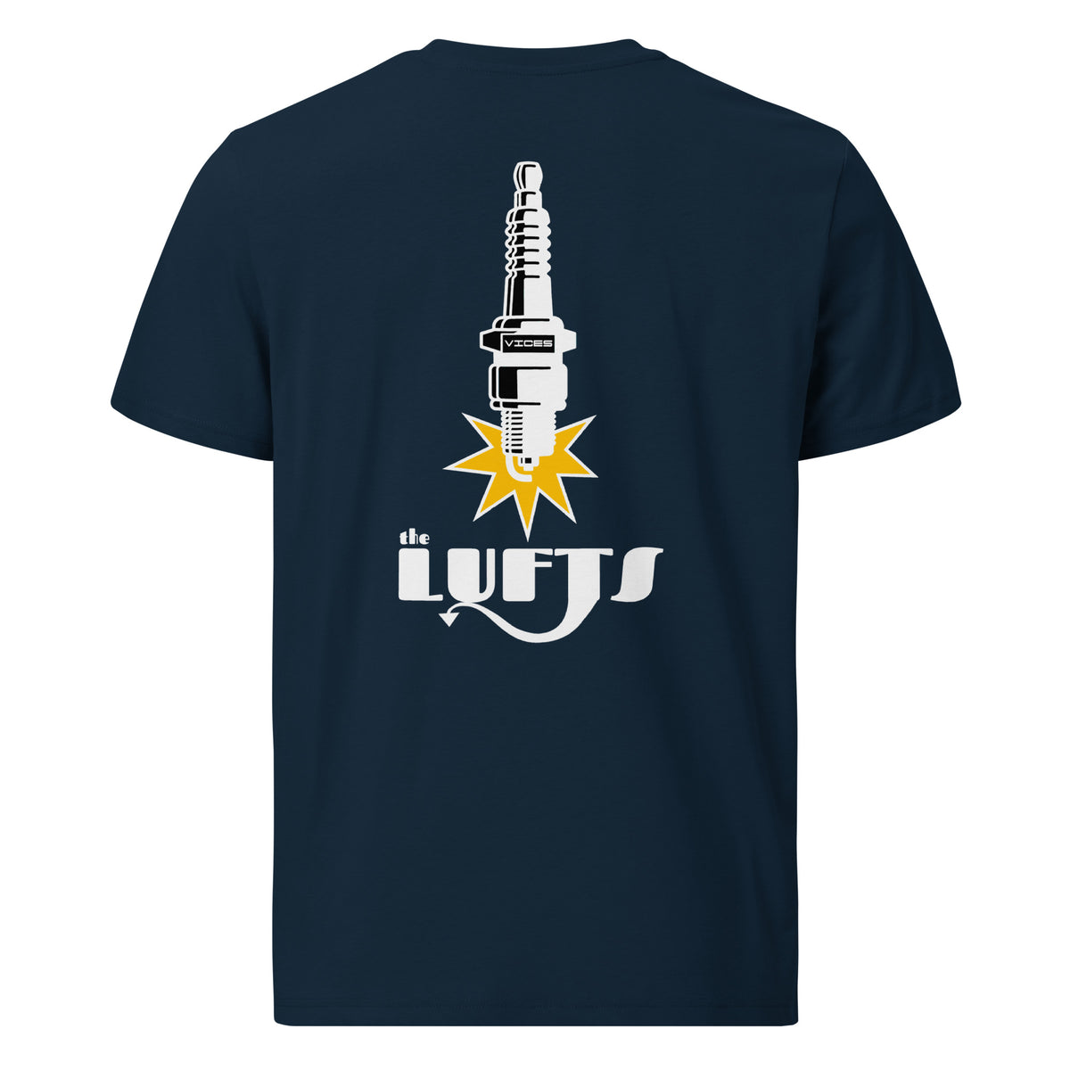 Back view of The Lufts Classic Logo T-Shirt Dark in French navy by Vintage Vices
