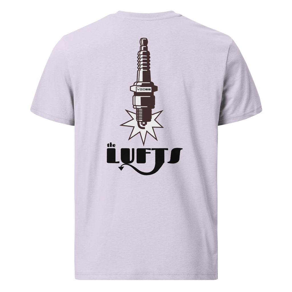 Back view of The Lufts Classic Logo T-Shirt in lavender by Vintage Vices