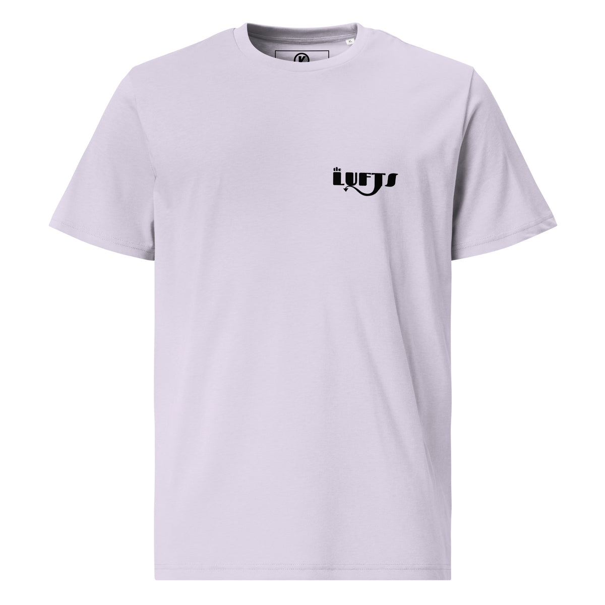 Front view of The Lufts Classic Logo T-Shirt in lavender by Vintage Vices