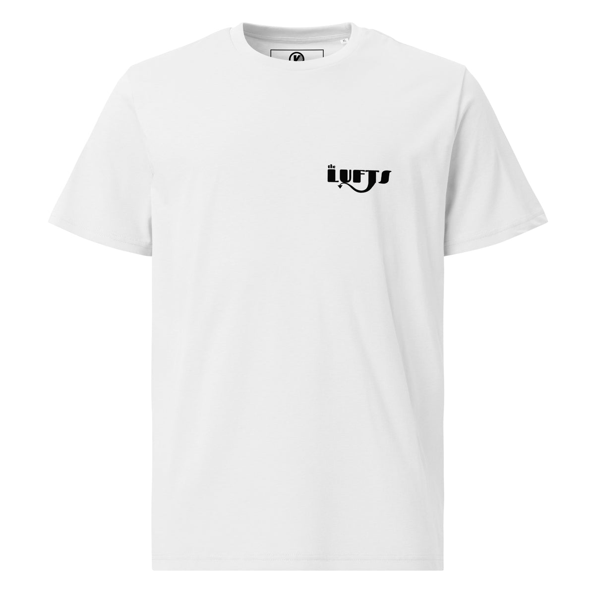 Front view of The Lufts Classic Logo T-Shirt in white by Vintage Vices