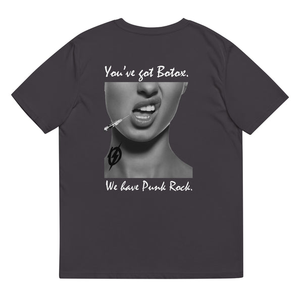 Back view of The Outlaws Botox T-Shirt in anthracite by Vintage Vices