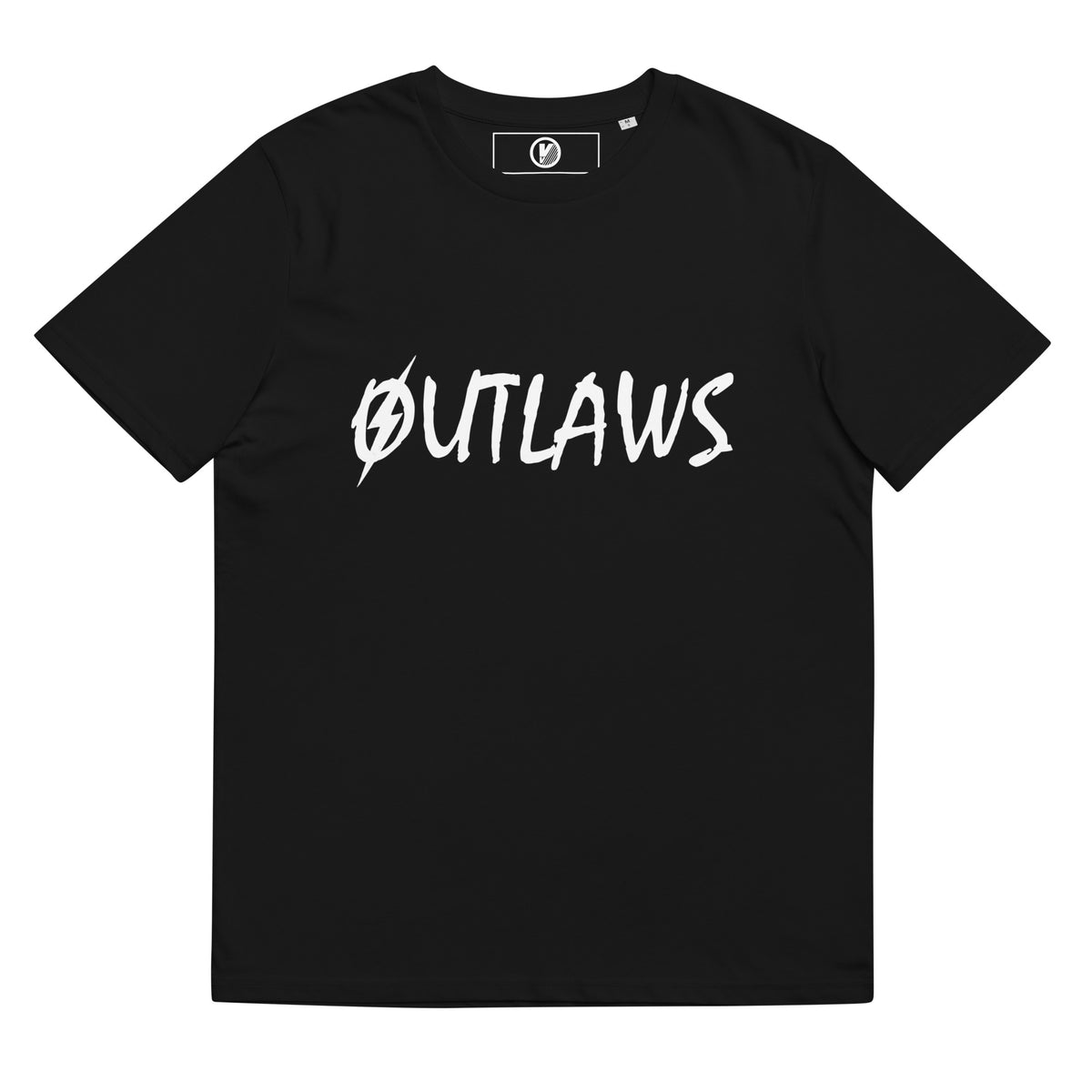 Front view of The Outlaws Botox T-Shirt in black by Vintage Vices