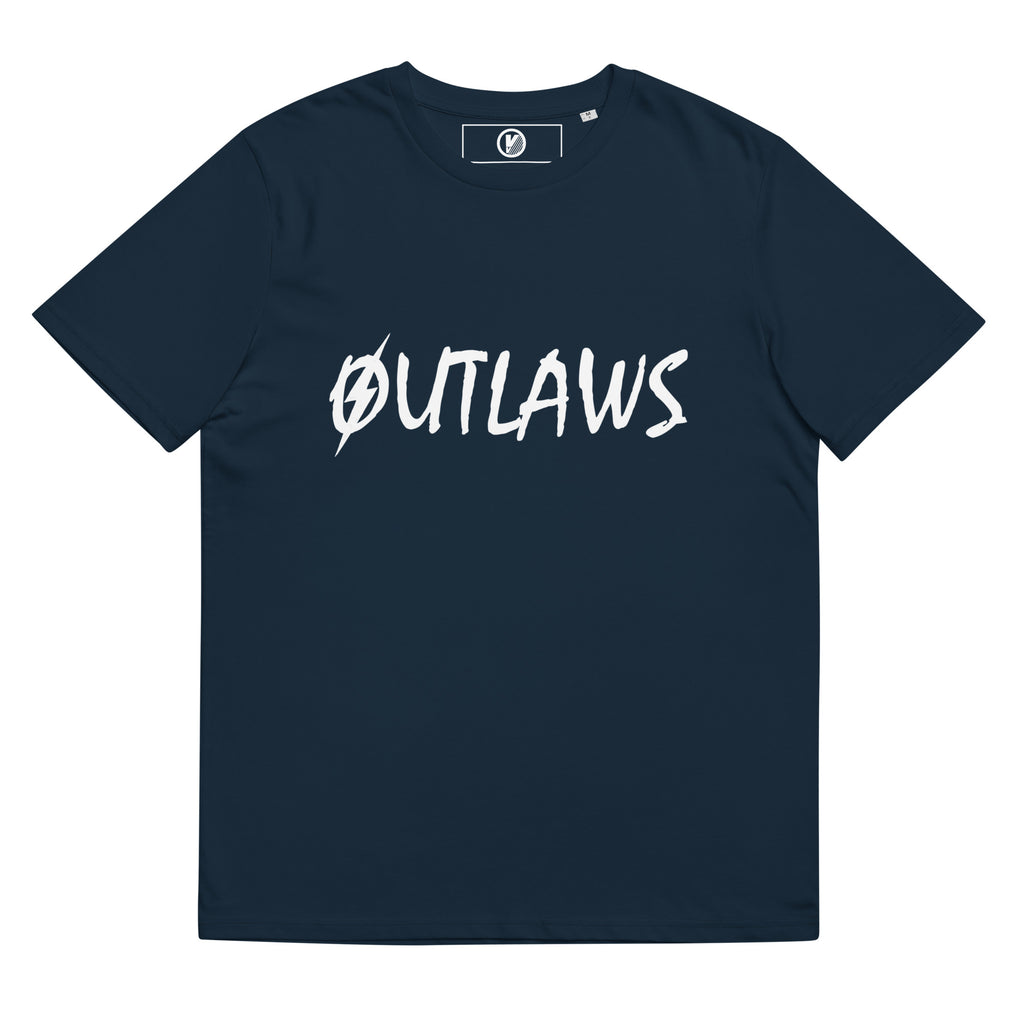 Front view of The Outlaws Botox T-Shirt in French navy by Vintage Vices