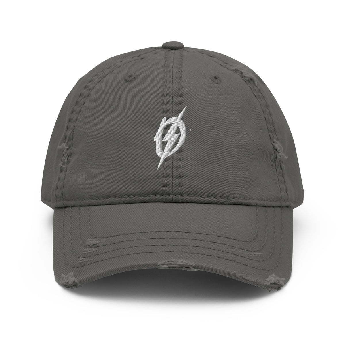 Front view of The Outlaws Classic Logo Hat in charcoal grey by Vintage Vices