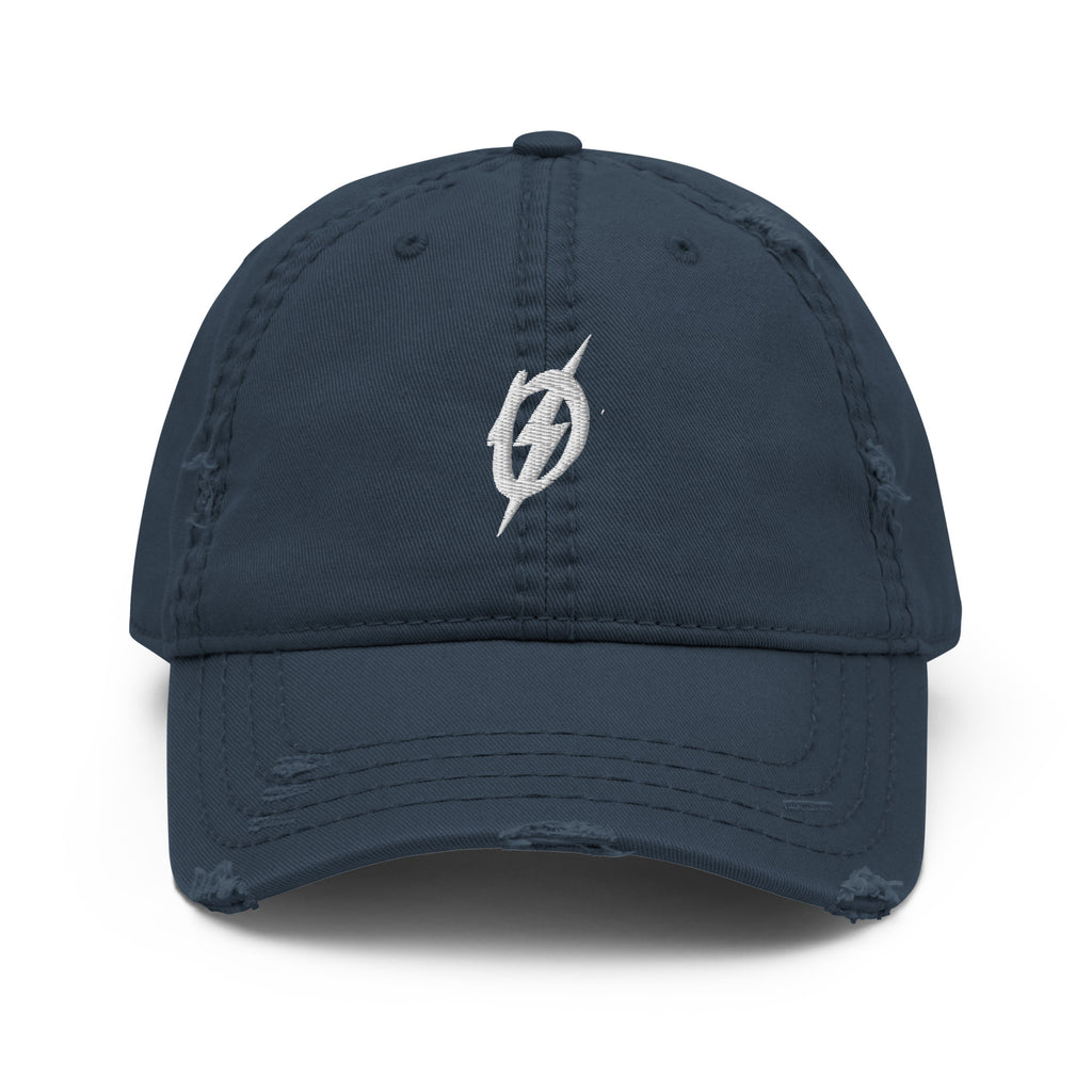 Front view of The Outlaws Classic Logo Hat in navy by Vintage Vices