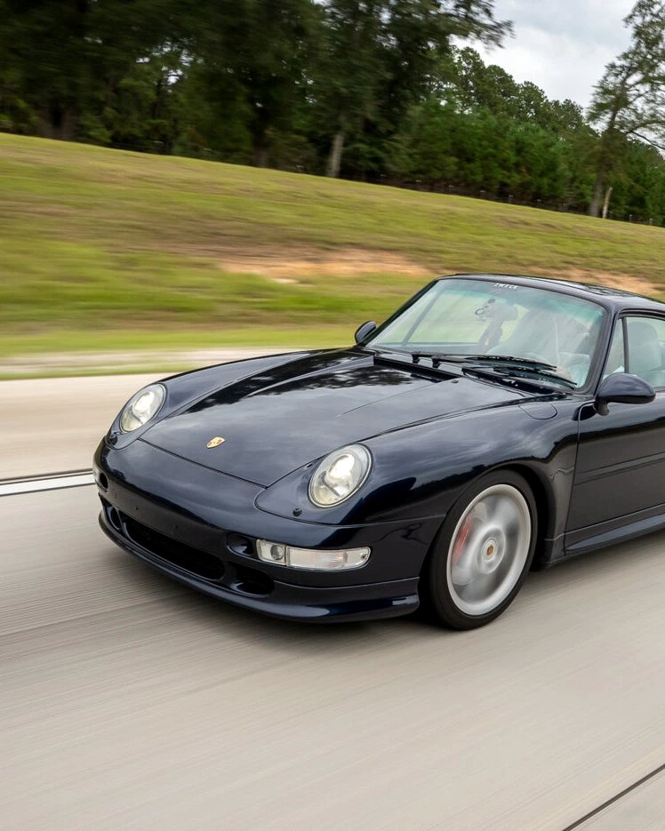 Black classic on the road during Targa 26